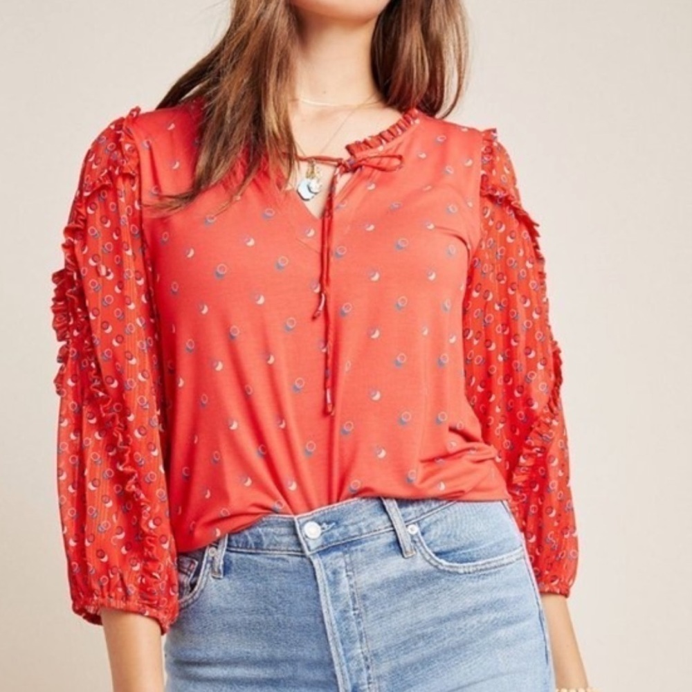 Anthropologie Maeve Jacquin Peasant Blouse